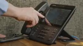 iPECS business handset in use