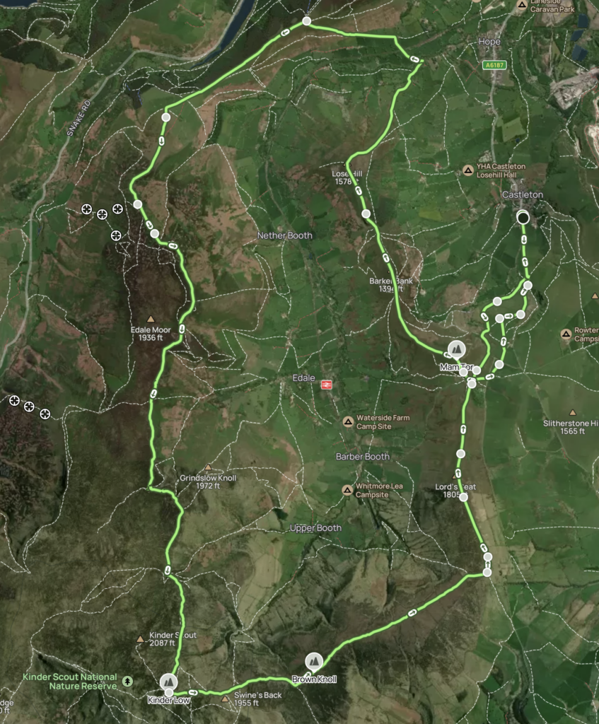 Full Peaks Route Map